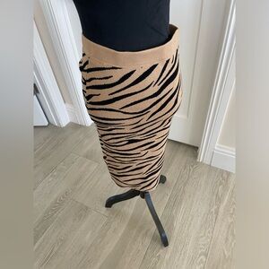 Lulus knit animal print midi skirt